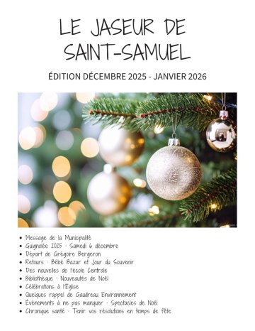 Édition de décembre 2025 et janvier 2026